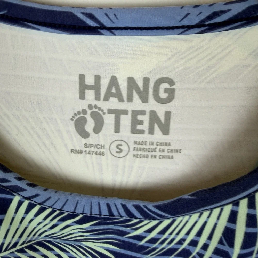 Hang Ten Womens Small Rash Guard Long Sleeve Swim Top UV Protection UPF 50+